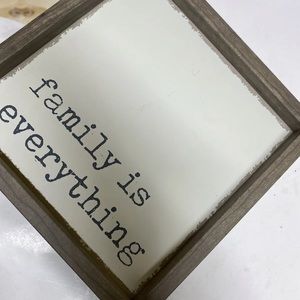 Family is Everything 9"x9" wooden picture pictures Malden Int Wall Decor